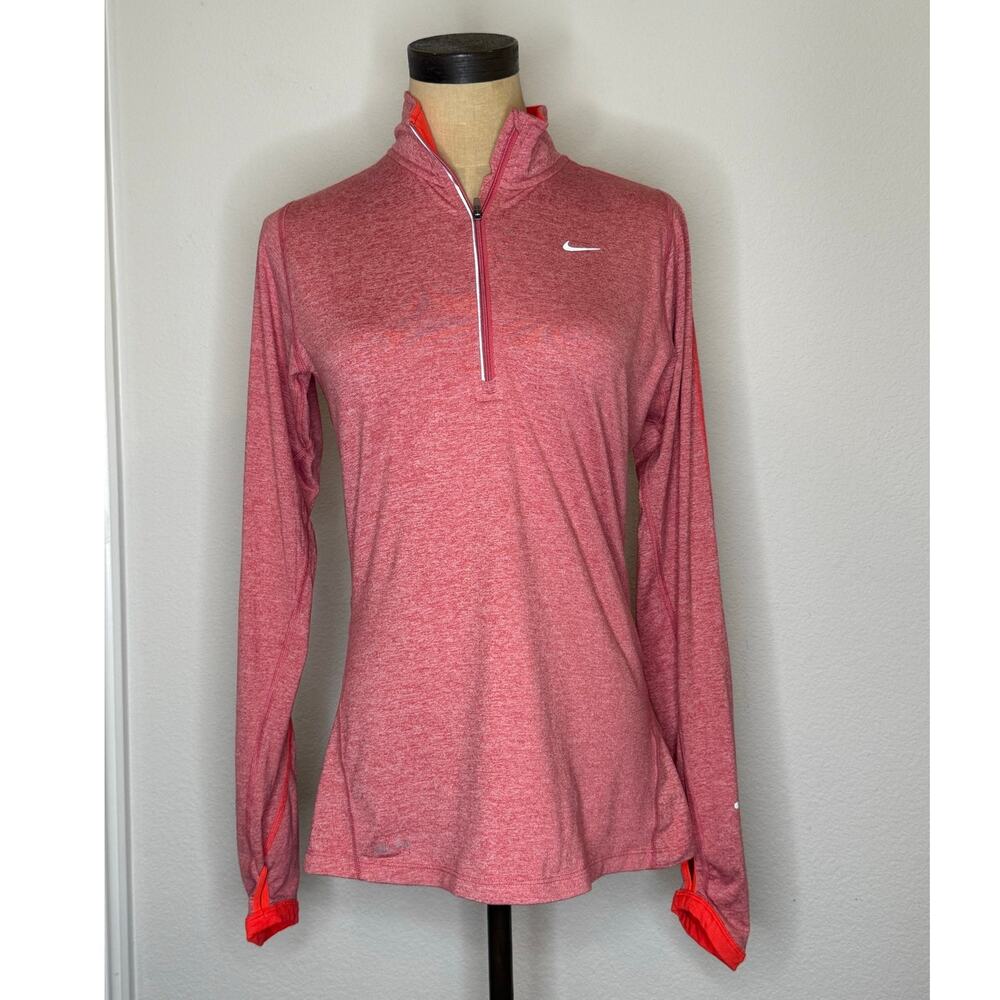 Nike Running long sleeve 1/4 zip Pullover Jacket Top Coral Dri-Fit Women S